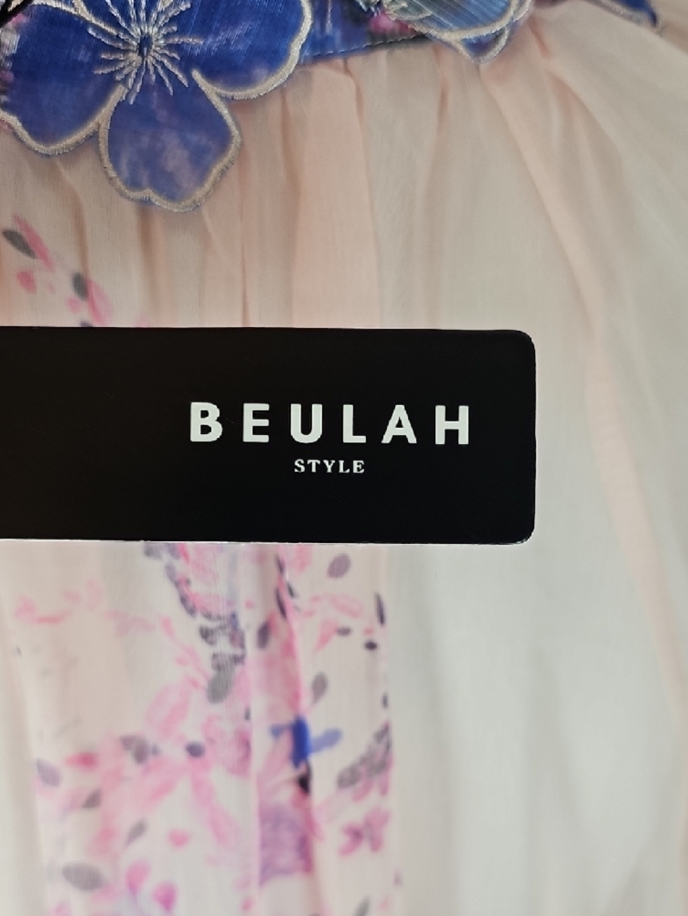 NWT Beulah Style Tuckernuck Floral Dress L Watercolor Ruffle V-Neck Cottagecore - Picture 7 of 9